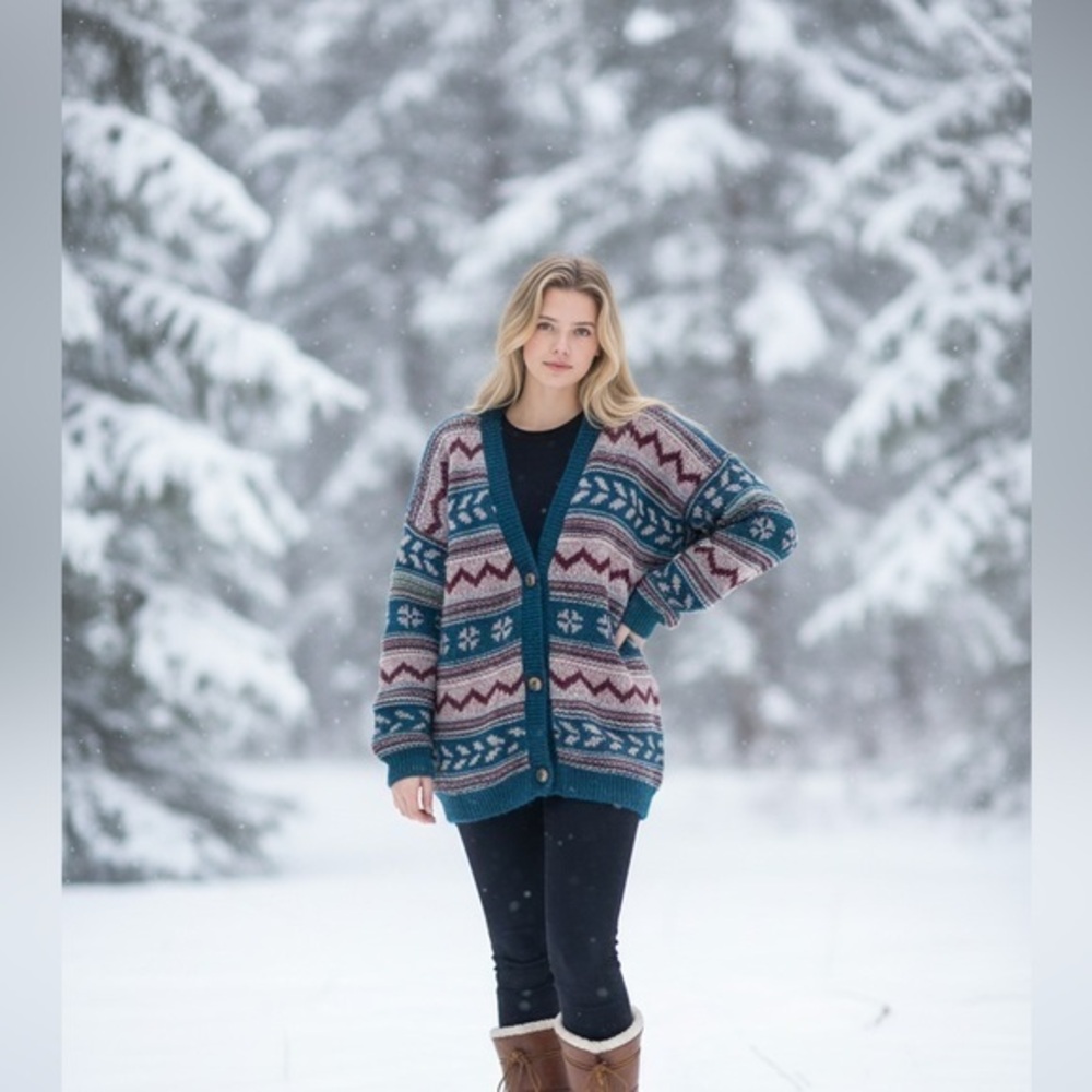 Vintage Wool-Ecuador Women's Sweater-Handmade
